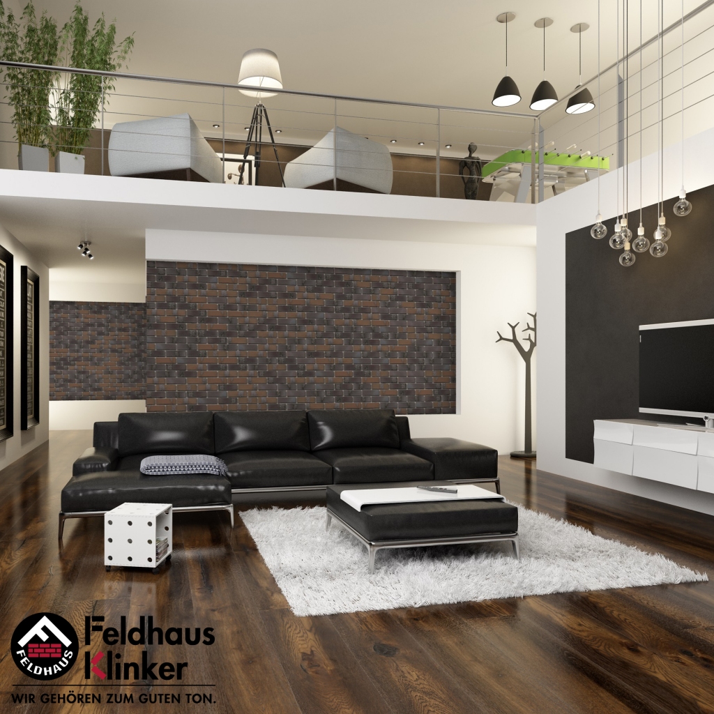 Фасадная плитка ручной формовки Feldhaus Klinker R564 carbona geo maritim NF14, 240*14*71 мм