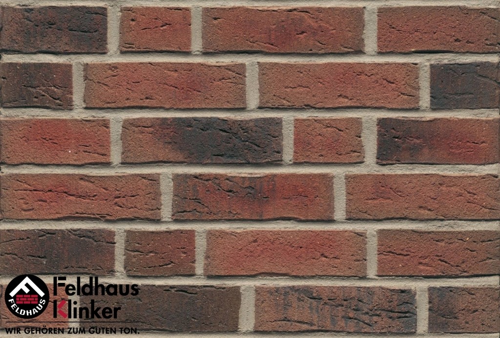 Фасадная плитка ручной формовки Feldhaus Klinker R685 Sintra carmesi nelino NF14, 240*14*71 мм