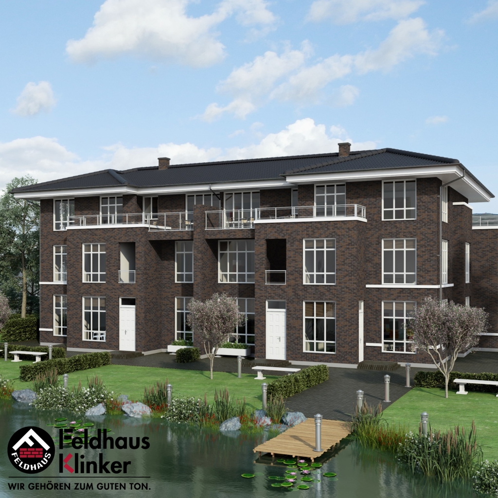 Фасадная плитка ручной формовки Feldhaus Klinker R564 carbona geo maritim NF14, 240*14*71 мм