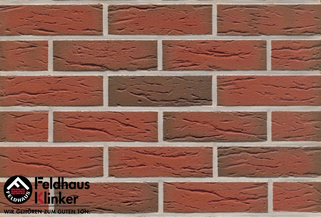 Клинкерная фасадная плитка Feldhaus Klinker R436 Ardor mana рельефная NF9, 240*9*71 мм