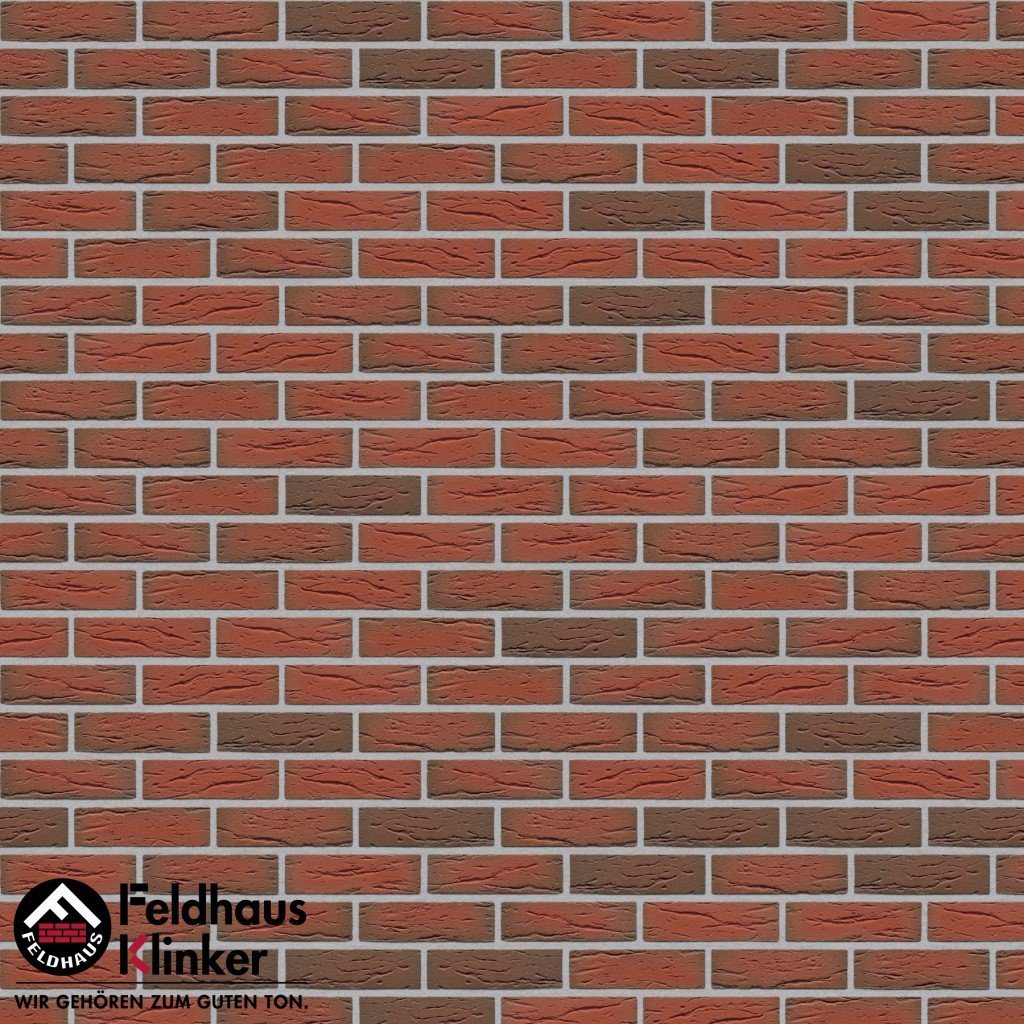 Клинкерная фасадная плитка Feldhaus Klinker R436 Ardor mana рельефная NF9, 240*9*71 мм