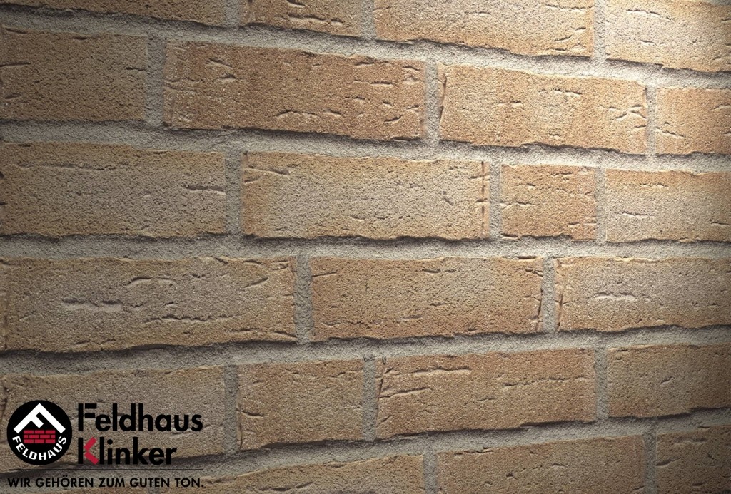 Фасадная плитка ручной формовки Feldhaus Klinker R681 sintra terracotta bario NF14, 240*14*71 мм