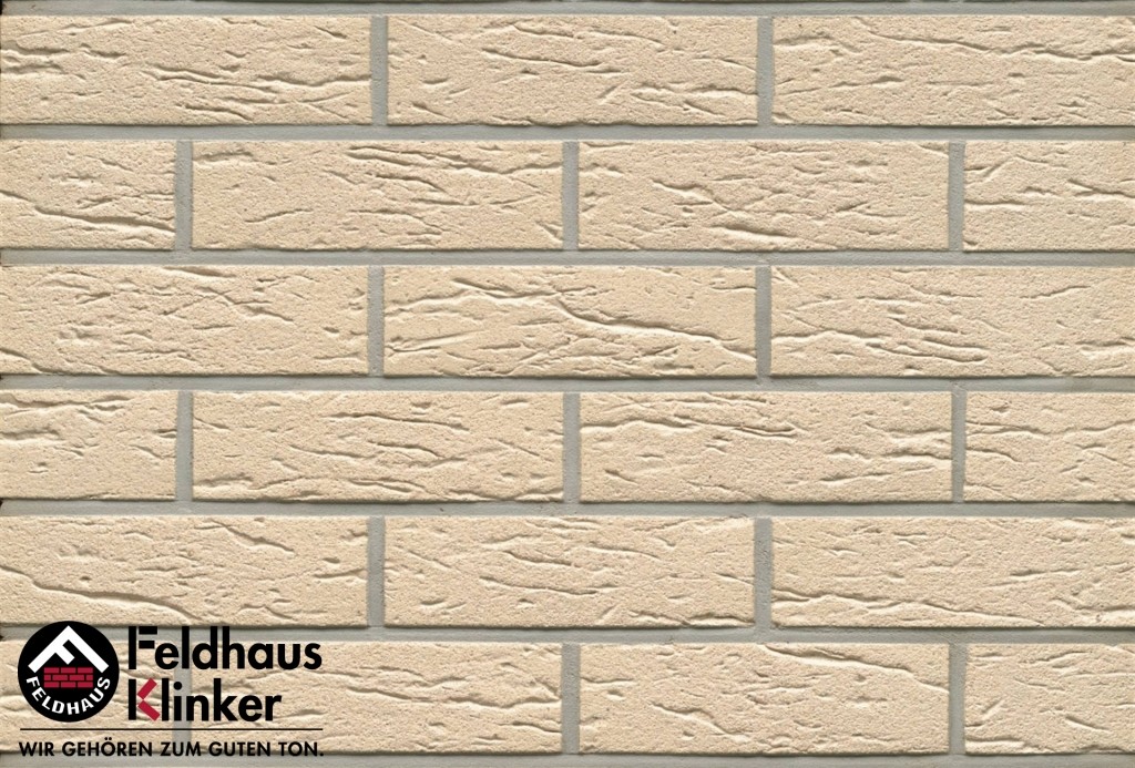 Фасадная плитка ручной формовки Feldhaus Klinker R116 Perla mana NF14, 240*14*71 мм